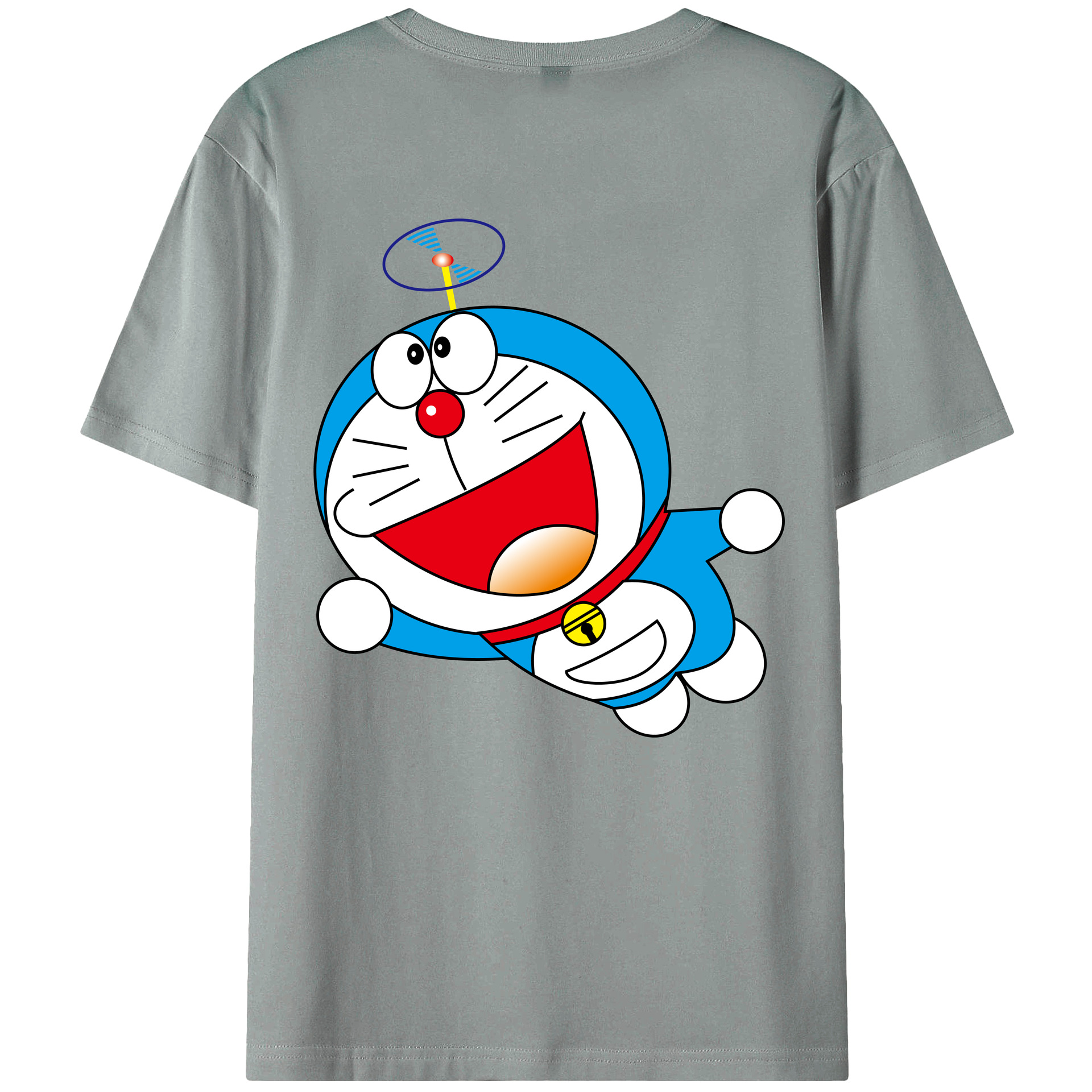 （画像用） ドラえもん Doraemon 綿100％ メンズ半袖Tシャツ（バックプリント） 通気性
